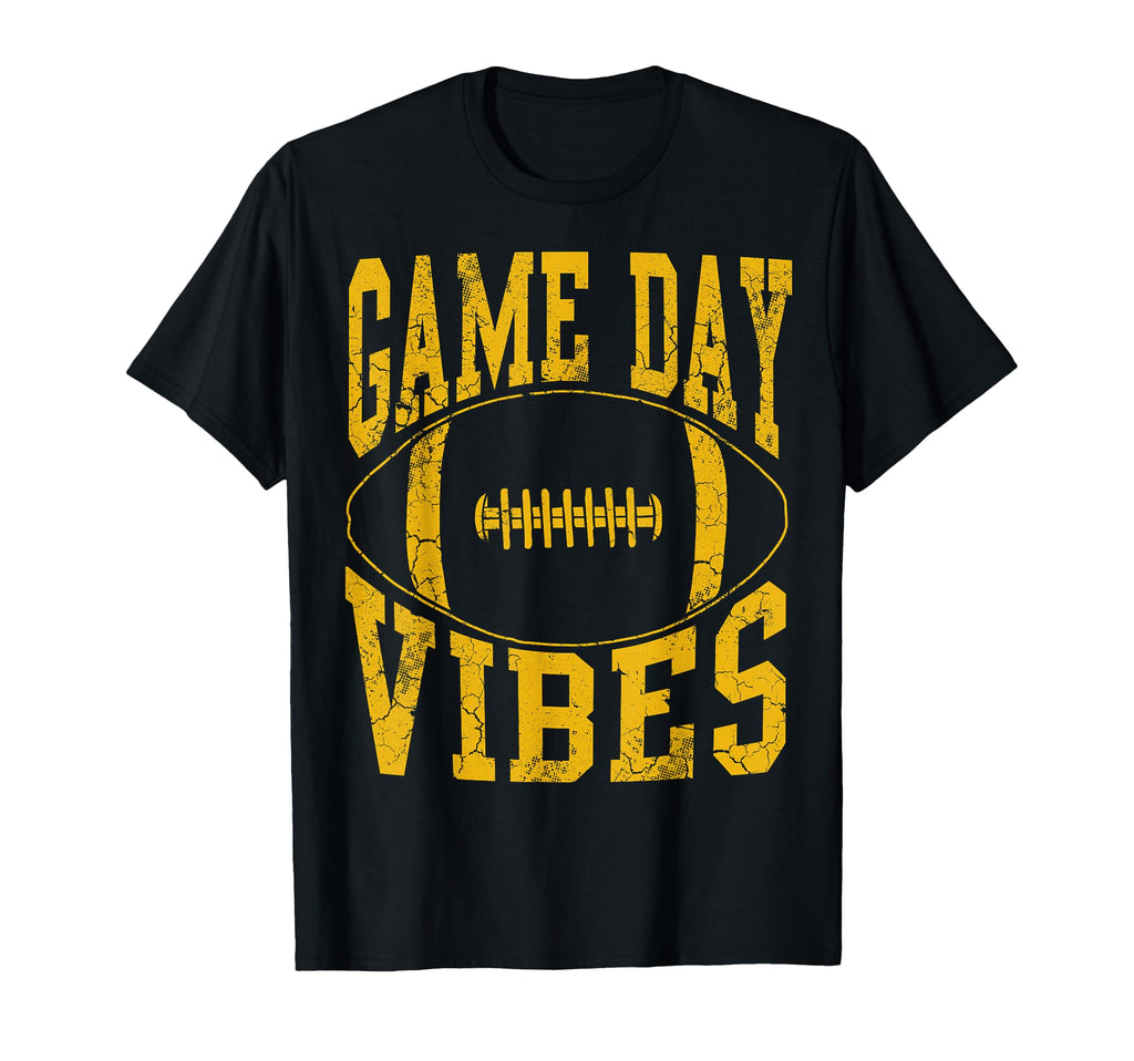 Game Day Vibes Yellow Football T-Shirt - Aesthetic Graphic for Adults - T-Shirt, Sweatshirt, Hoodie