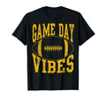Game Day Vibes Yellow Football T-Shirt - Aesthetic Graphic for Adults - T-Shirt, Sweatshirt, Hoodie