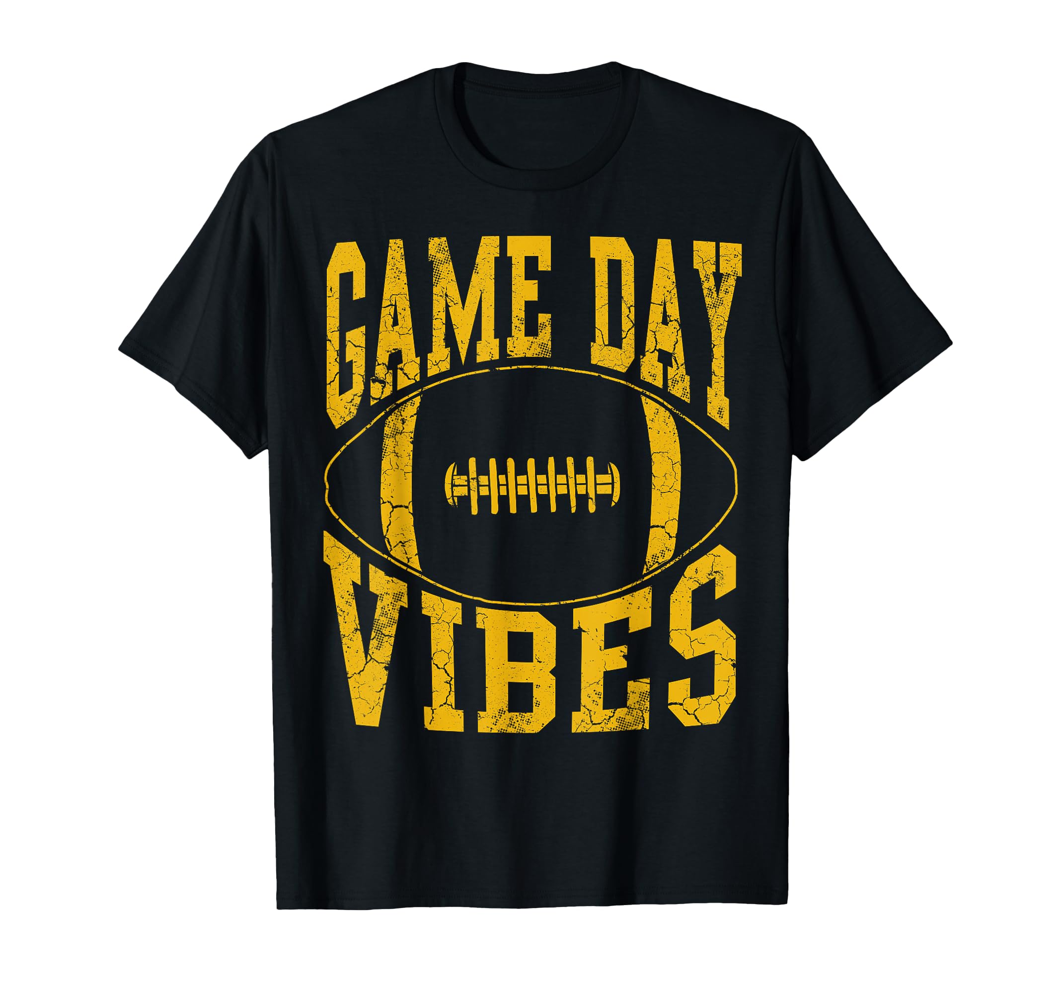 Game Day Vibes Yellow Football T-Shirt - Aesthetic Graphic for Adults - T-Shirt, Sweatshirt, Hoodie