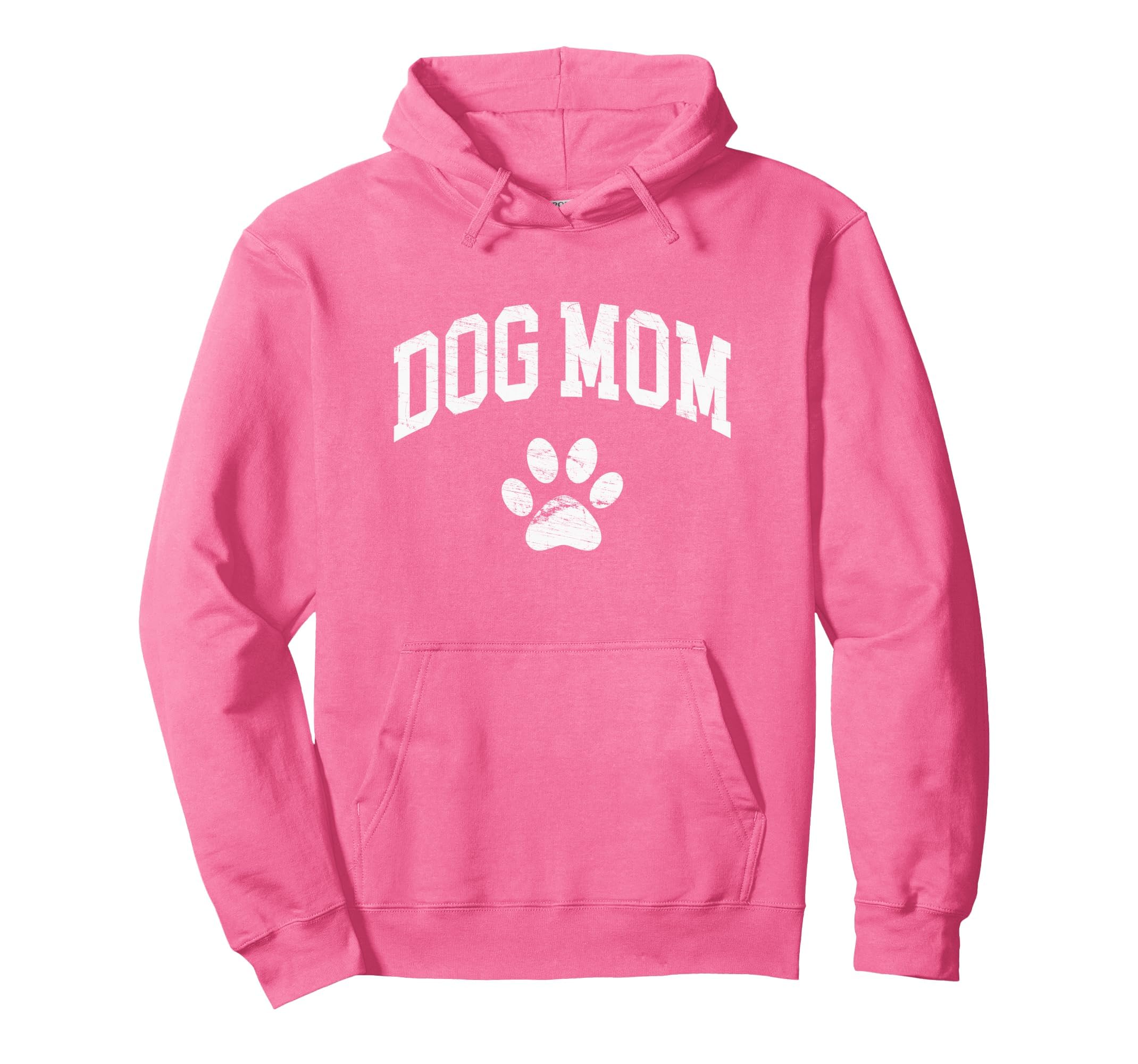 Dog Mom Distressed Funny Dog Paw Hoodie - Custom Art Print Unisex - T-Shirt, Sweatshirt, Hoodie