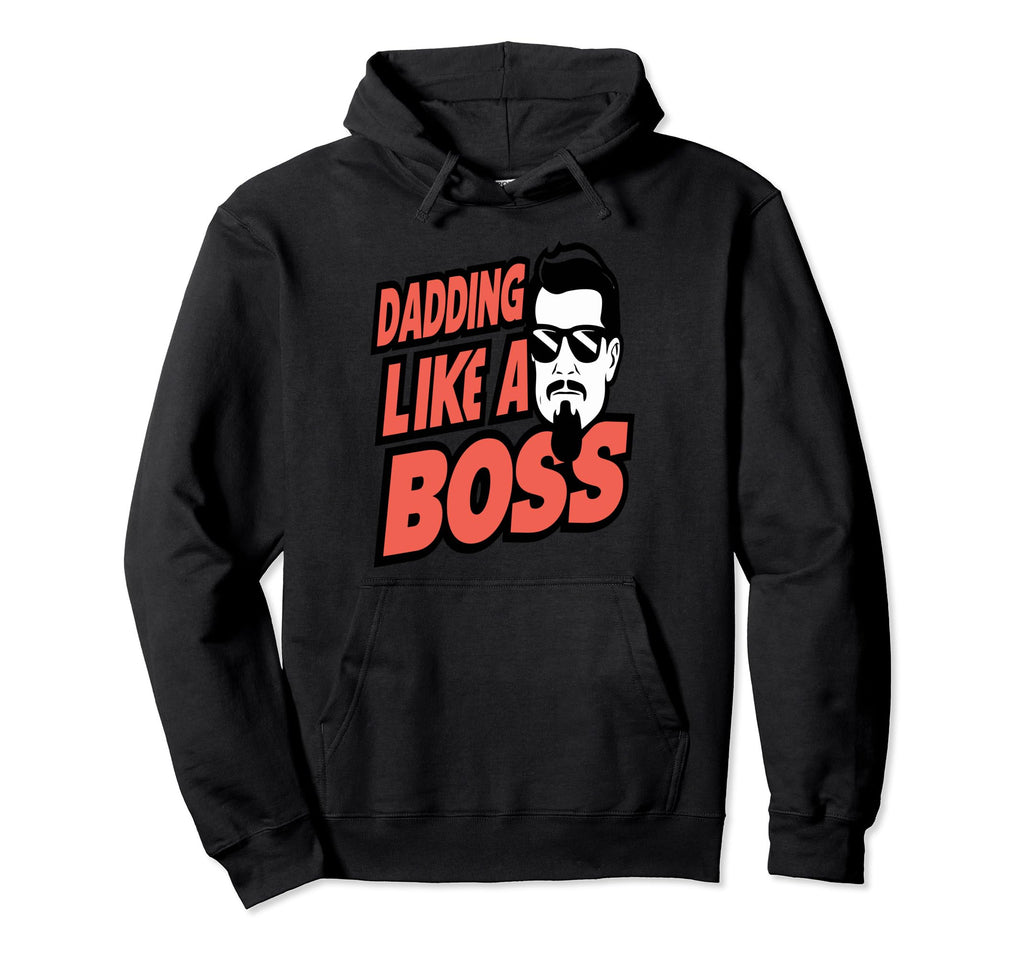 Dadding Boss Dad Fathers Day Bearded Hoodie - Custom Art Print Men Women - T-Shirt, Sweatshirt, Hoodie