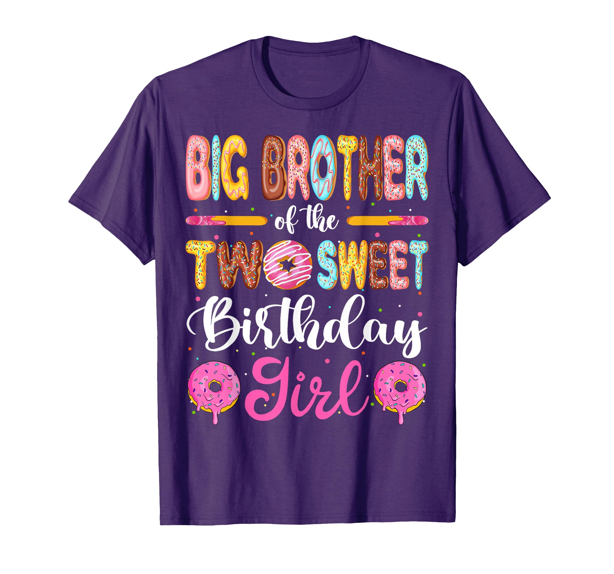 Big Brother Two Sweet Birthday Donut 2Nd T-Shirt - Novelty Apparel Unisex - T-Shirt, Sweatshirt, Hoodie