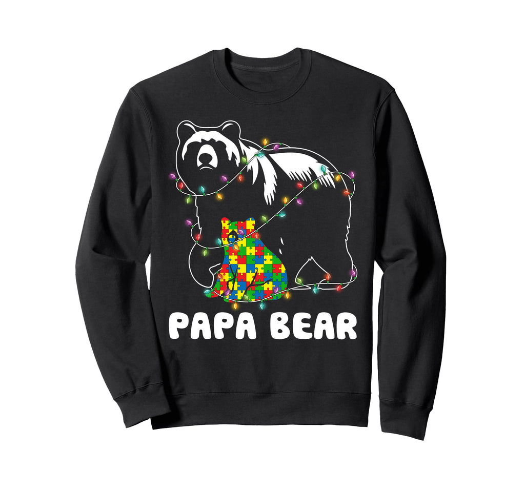 Papa Bear Autism Papa Grandpa Sweatshirt - Casual Everyday Wear for Adults - T-Shirt, Sweatshirt, Hoodie