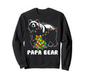 Papa Bear Autism Papa Grandpa Sweatshirt - Casual Everyday Wear for Adults - T-Shirt, Sweatshirt, Hoodie