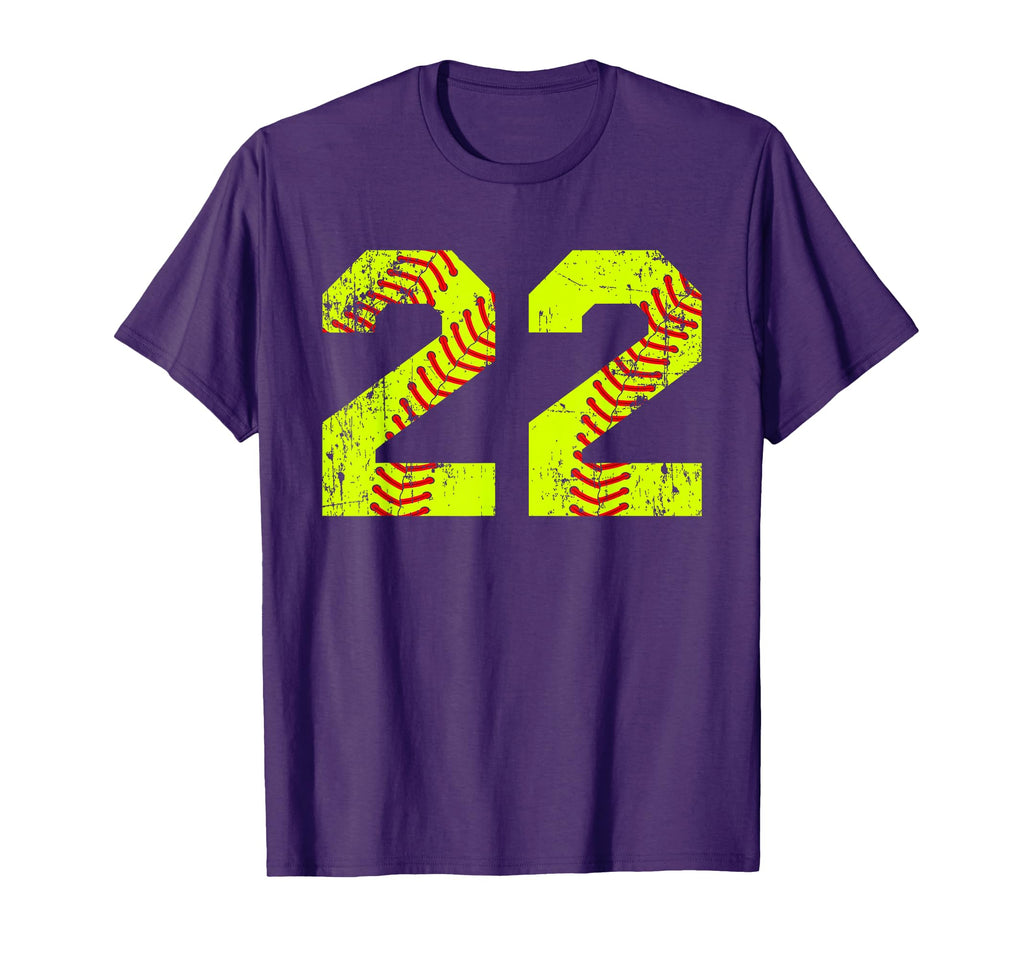 Softball 22 Jersey Number T-Shirt - Custom Art Print Men Women - T-Shirt, Sweatshirt, Hoodie