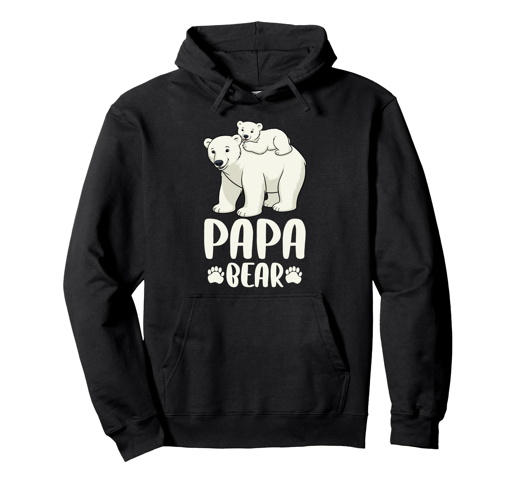 Papa Bear And Cub Polar Bear Hoodie - Fun Novelty Design for Adults - T-Shirt, Sweatshirt, Hoodie