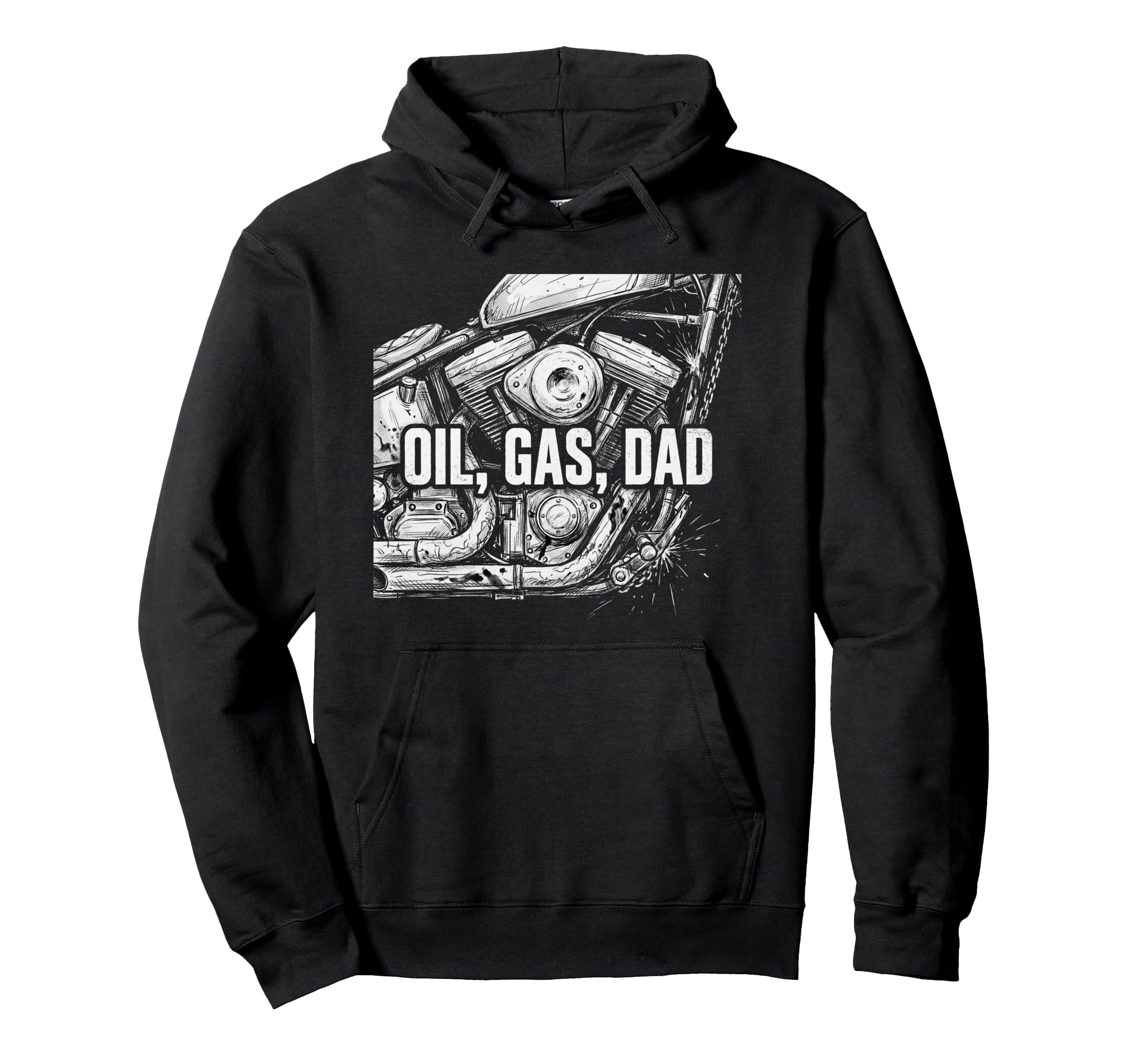 Garage Motorcycle Papa Rider Biker Dad Hoodie - Graphic Print for Adults - T-Shirt, Sweatshirt, Hoodie