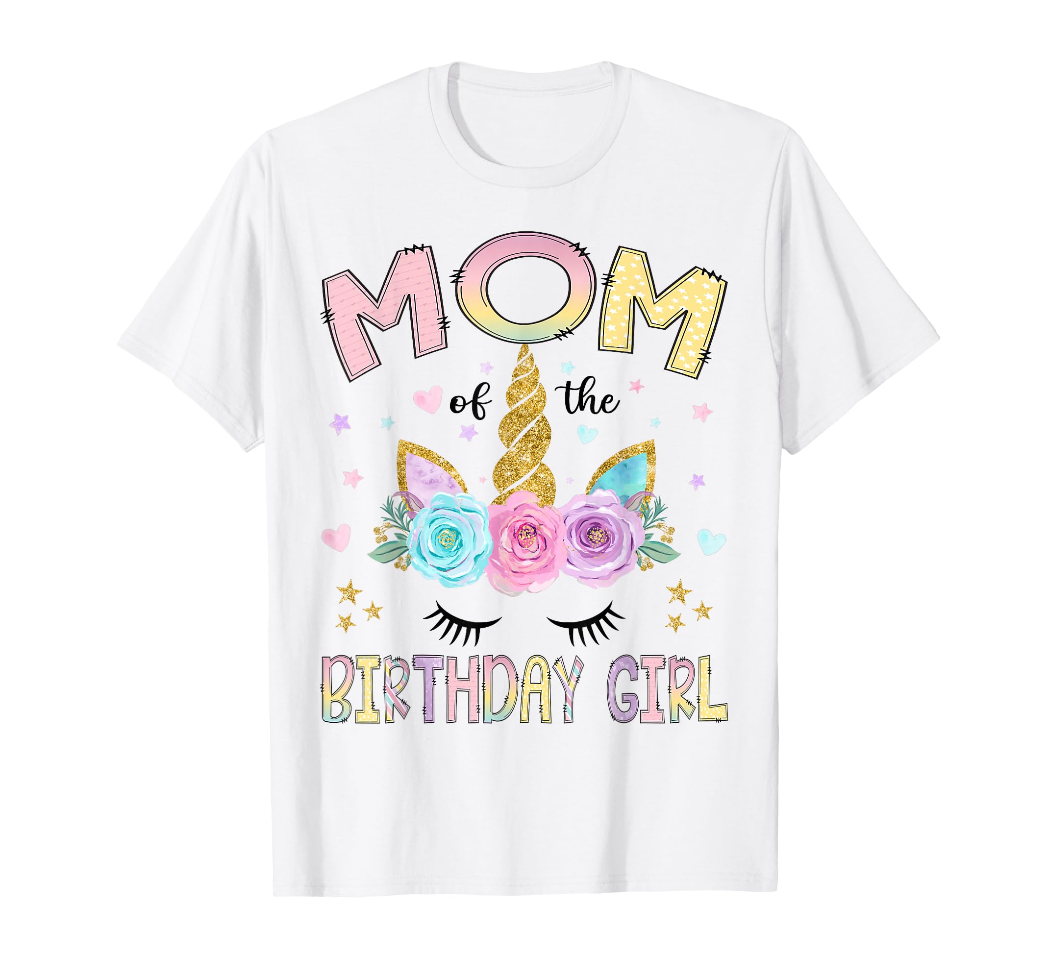Mom Birthday Unicorn Floral Family T-Shirt - Custom Art Print Men Women - T-Shirt, Sweatshirt, Hoodie