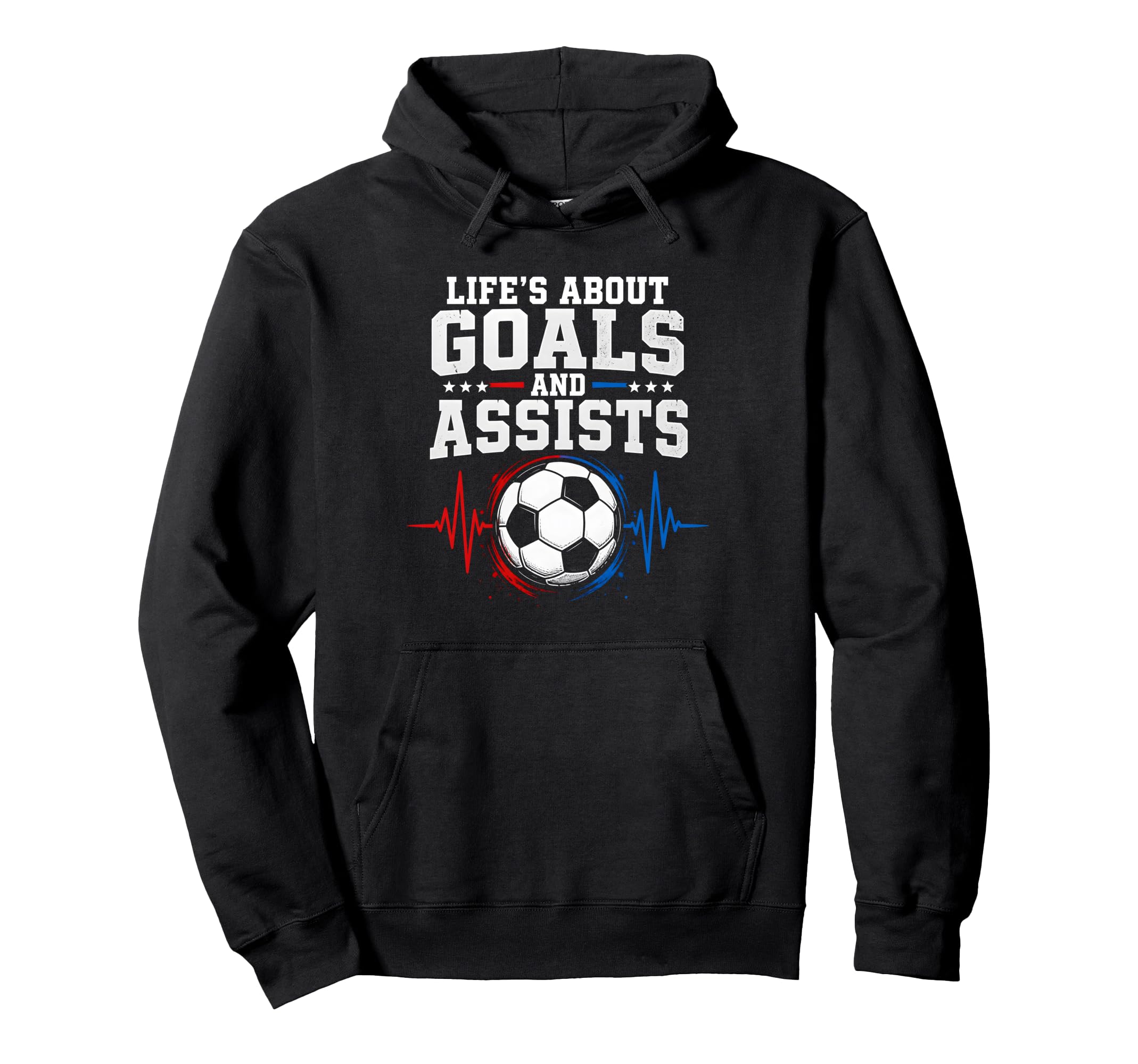 Life Goals Assists Soccer Heartbeat Fan Hoodie - Unique Graphic Unisex - T-Shirt, Sweatshirt, Hoodie