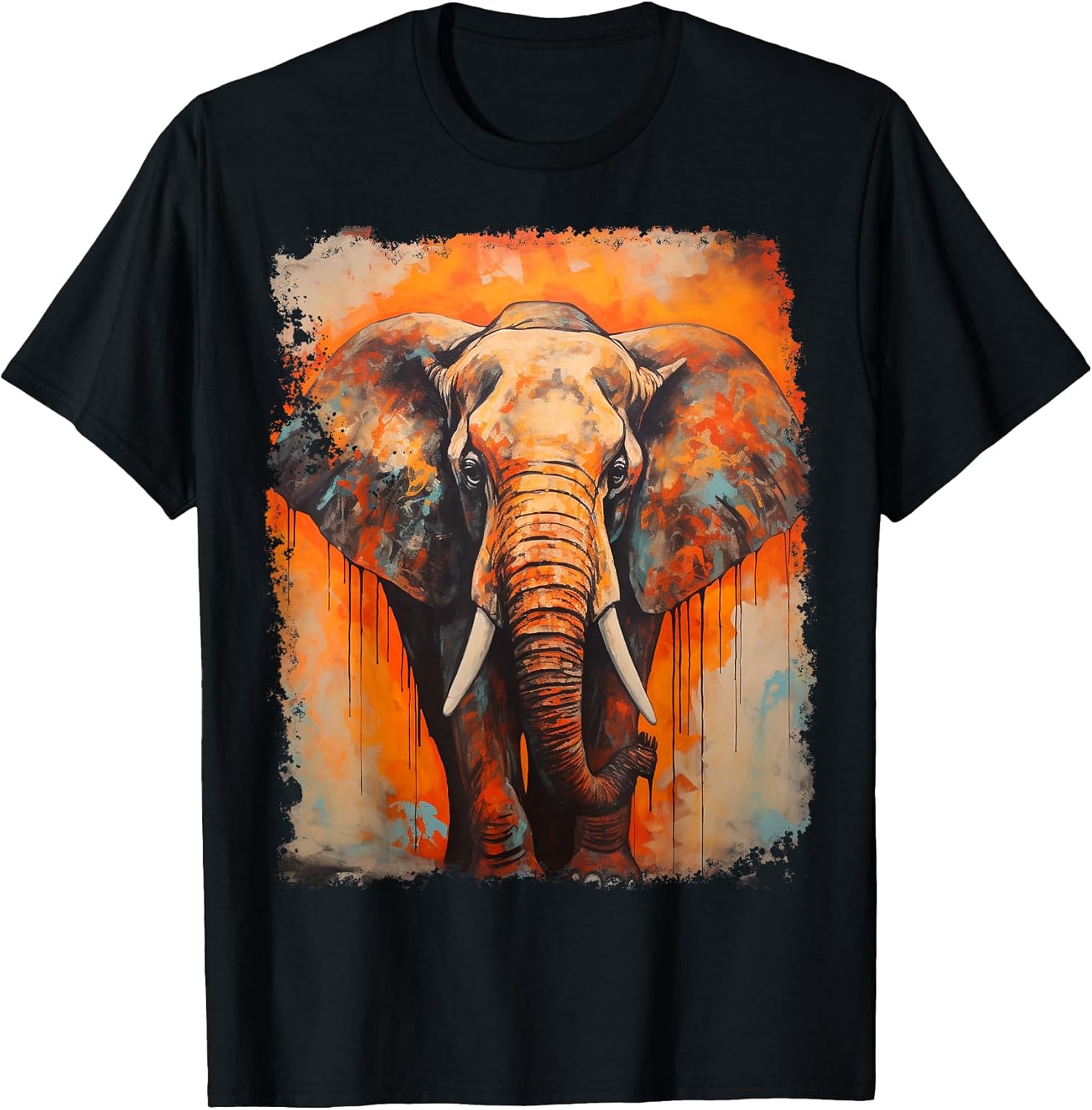 Pop Art Colorful Elephant Orange - Adult & Kids T-Shirts, Sweatshirts & Hoodies apparel design preview 1