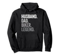 Husband Dad Biker Funny Motorcycle Hoodie - Minimalist Print for Adults - T-Shirt, Sweatshirt, Hoodie