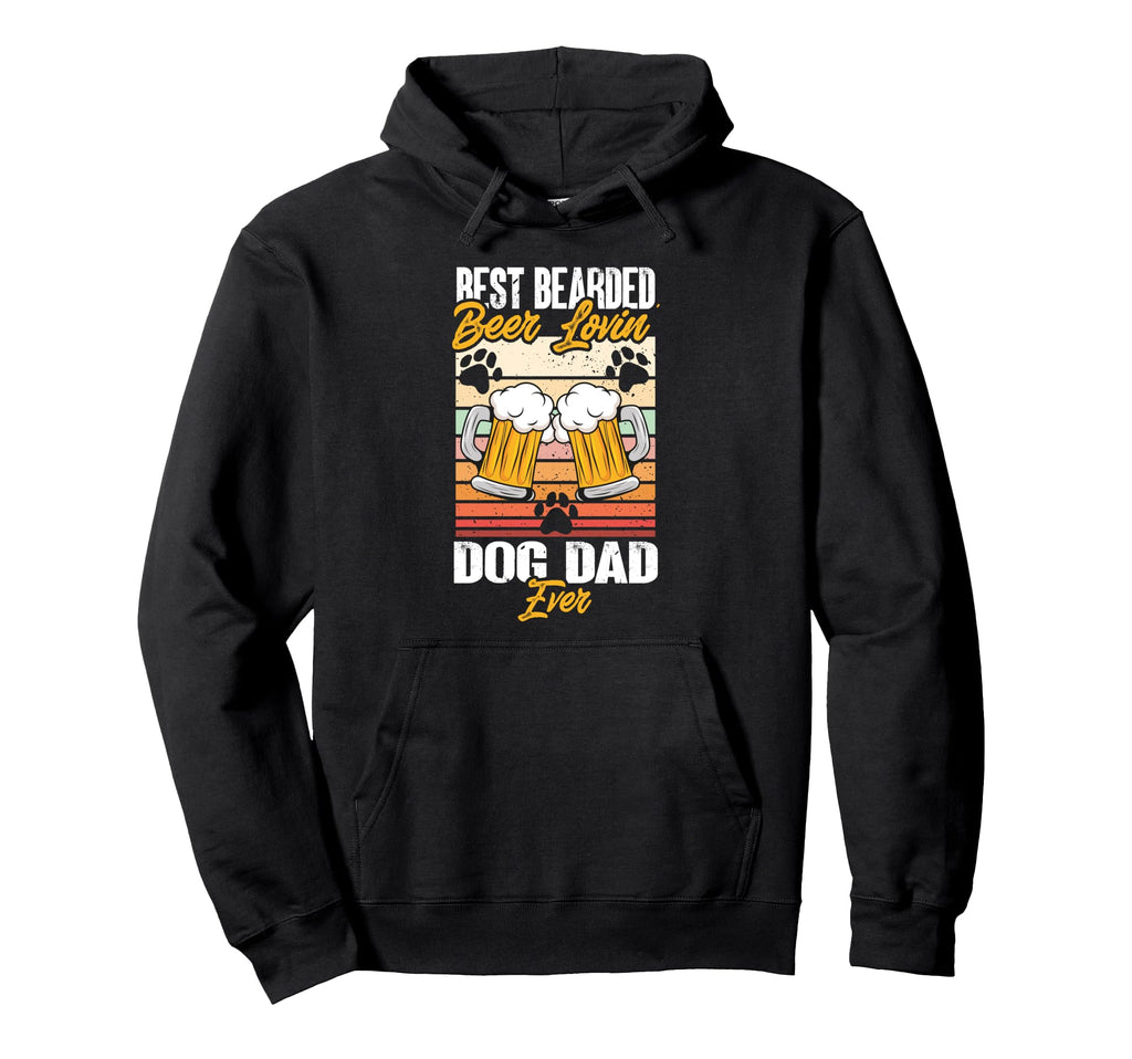 Best Bearded Beer Lovin Dog Dad Ever Hoodie - Minimalist Print for Adults - T-Shirt, Sweatshirt, Hoodie