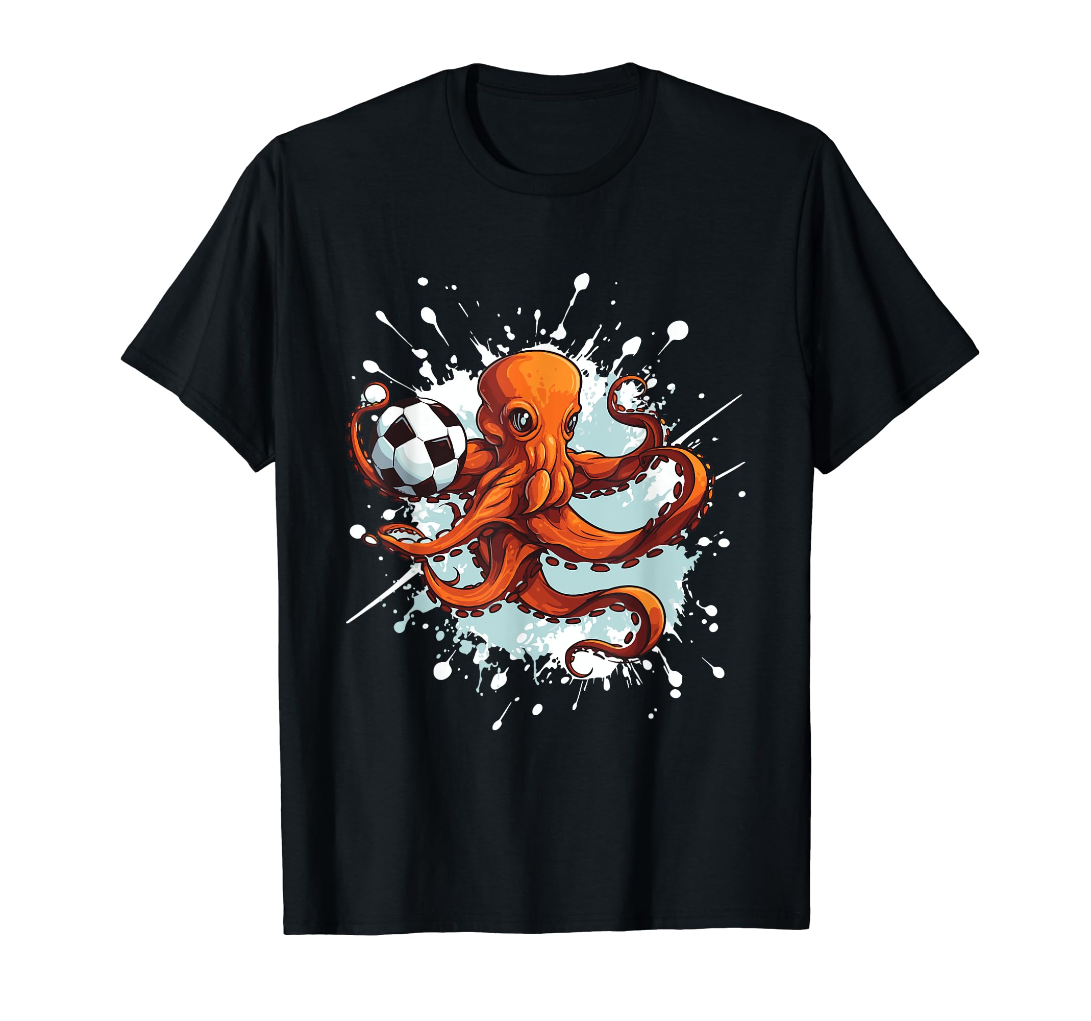 Octopus Playing Soccer Animal Sports T-Shirt - Custom Art Print Men Women - T-Shirt, Sweatshirt, Hoodie