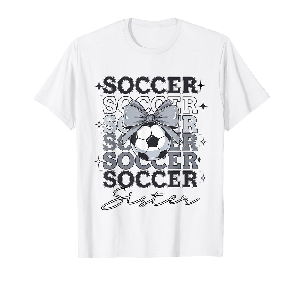 Groovy Soccer Sister Coquette Bow T-Shirt - Aesthetic Graphic Men Women - T-Shirt, Sweatshirt, Hoodie