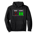 Low Battery Dad Two Sons Or Twin Fathers Hoodie - Graphic Print for Adults - T-Shirt, Sweatshirt, Hoodie