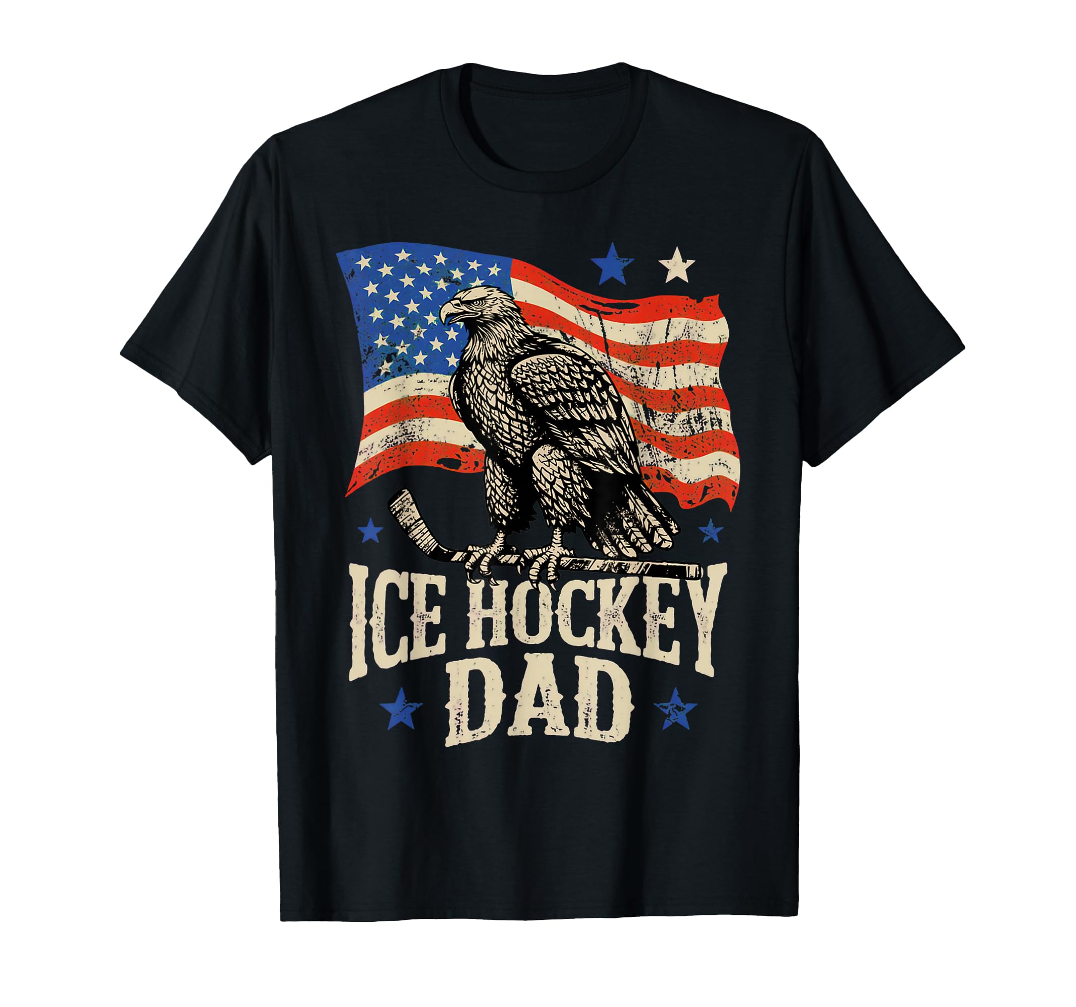 Ice Hockey American Flag Ice Hockey Dad T-Shirt - Streetwear Style Unisex - T-Shirt, Sweatshirt, Hoodie