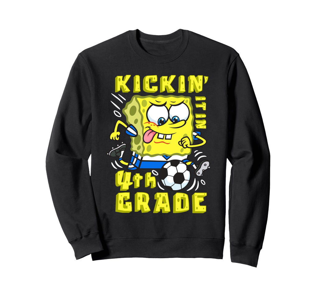 Spongebob Kickin It 4Th Grade School Sweatshirt - Trendy Graphic Unisex - T-Shirt, Sweatshirt, Hoodie