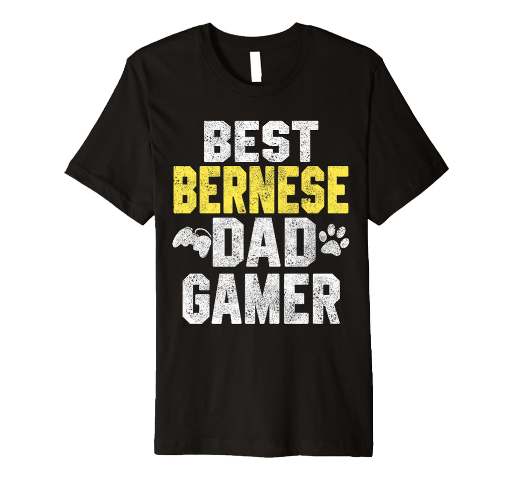 Best Bernese Dad Gamer Funny Dog T-Shirt - Minimalist Print Men Women - T-Shirt, Sweatshirt, Hoodie