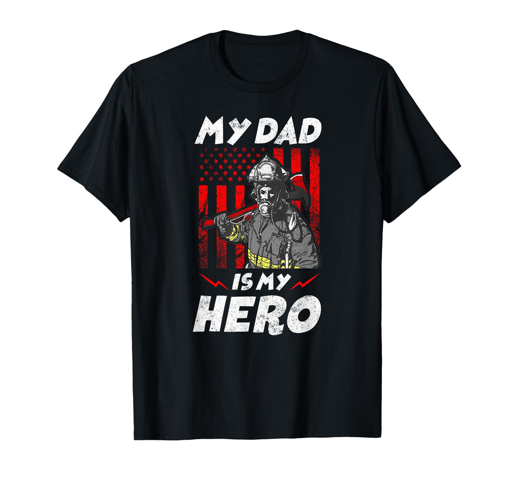 Firefighter Son Usa American Flag My T-Shirt - Custom Art Print for Adults - T-Shirt, Sweatshirt, Hoodie