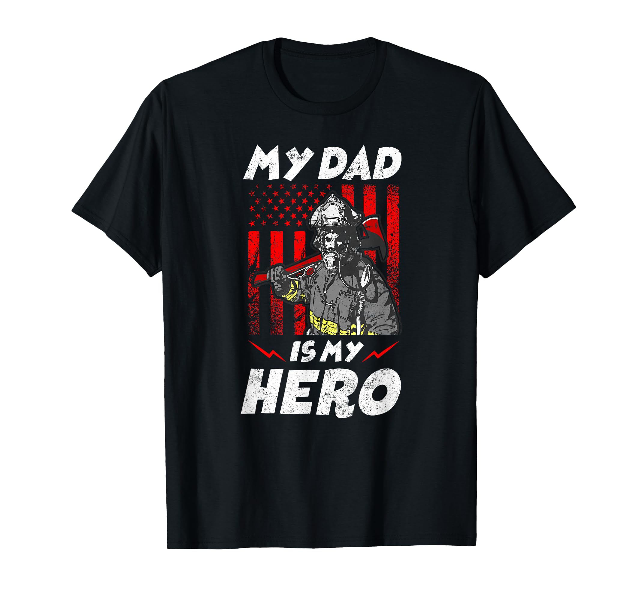 Firefighter Son Usa American Flag My T-Shirt - Custom Art Print for Adults - T-Shirt, Sweatshirt, Hoodie
