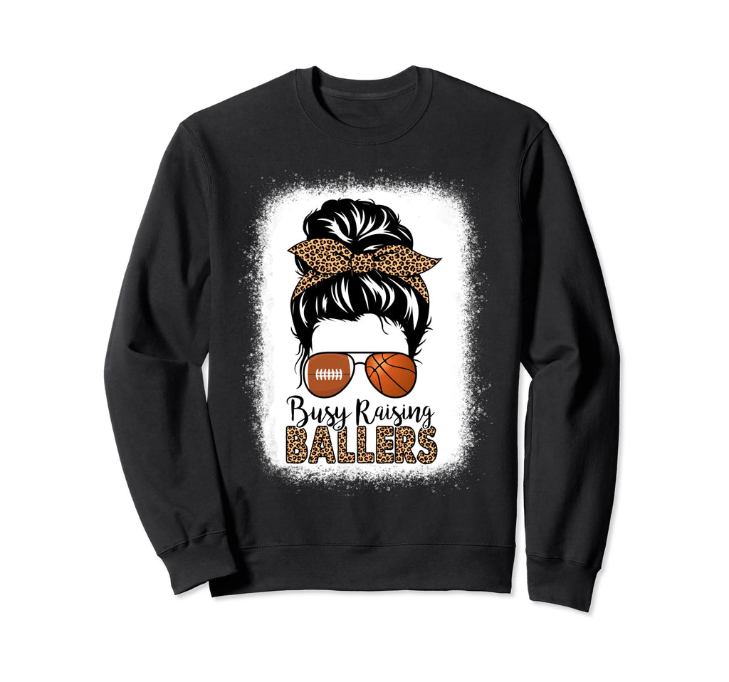Football And Basketball Mom Messy Sweatshirt - Fun Novelty Design Unisex - T-Shirt, Sweatshirt, Hoodie