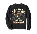 Motorcycle Biker Cat Easily Sweatshirt - Fun Novelty Design Men Women - T-Shirt, Sweatshirt, Hoodie