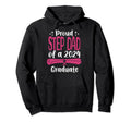 Proud Step Dad Class 2024 Graduate Hoodie - Custom Art Print for Adults - T-Shirt, Sweatshirt, Hoodie