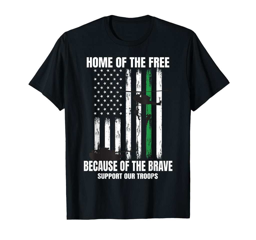Support Military American Flag Thin T-Shirt - Novelty Apparel Men Women - T-Shirt, Sweatshirt, Hoodie