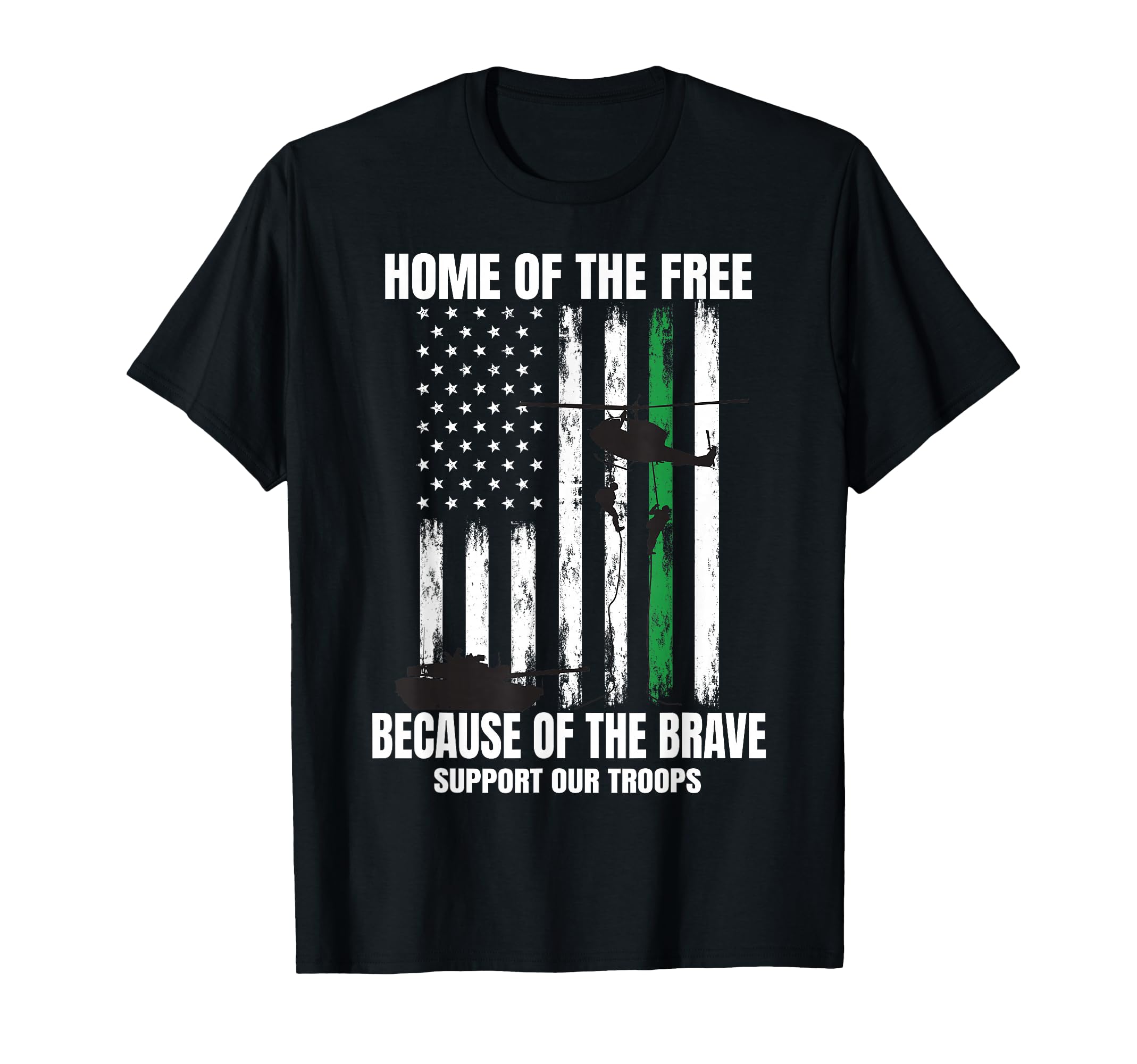 Support Military American Flag Thin T-Shirt - Novelty Apparel Men Women - T-Shirt, Sweatshirt, Hoodie
