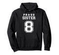 Number 8 Custom Proud Soccer Futbol Hoodie - Minimalist Print Men Women - T-Shirt, Sweatshirt, Hoodie