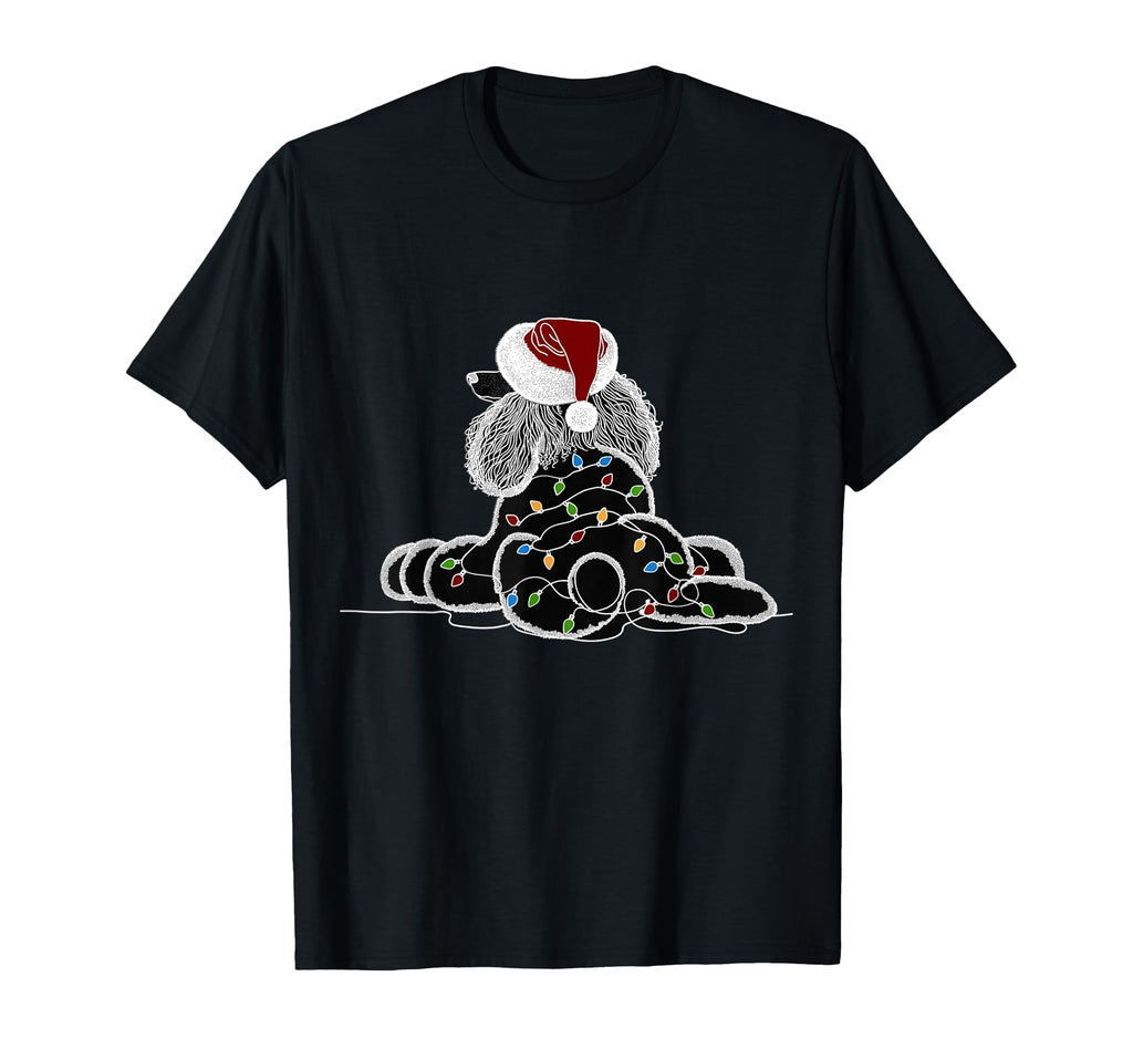 Poodle Santa Tree Lights Ugly Pajamas T-Shirt - Trendy Graphic Men Women - T-Shirt, Sweatshirt, Hoodie
