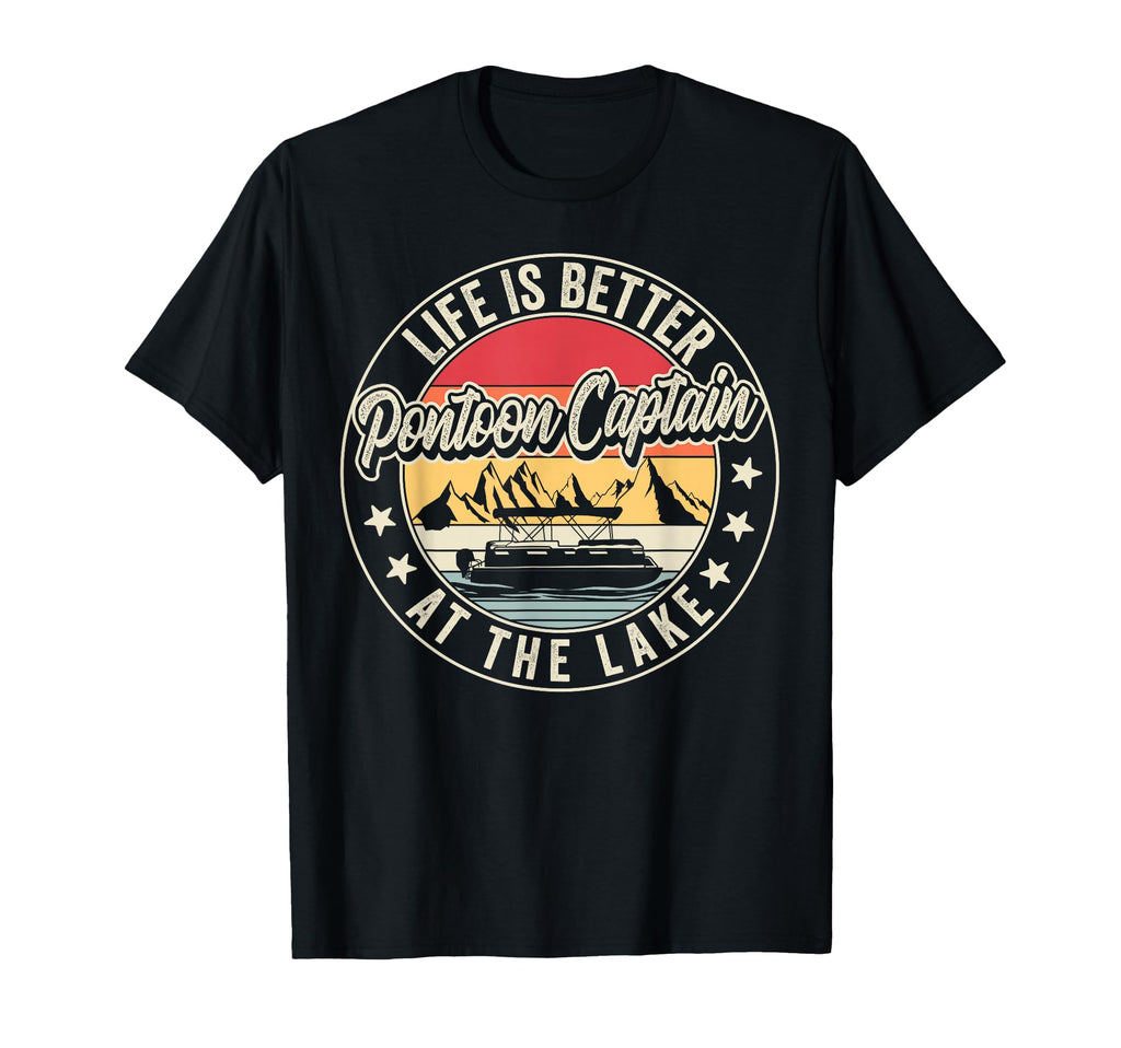 Motor Boat Captain Pontoon Boating T-Shirt - Minimalist Print Men Women - T-Shirt, Sweatshirt, Hoodie