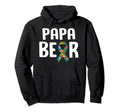 Papa Bear Autism Shirts Father Daddy Hoodie - Aesthetic Graphic Unisex - T-Shirt, Sweatshirt, Hoodie
