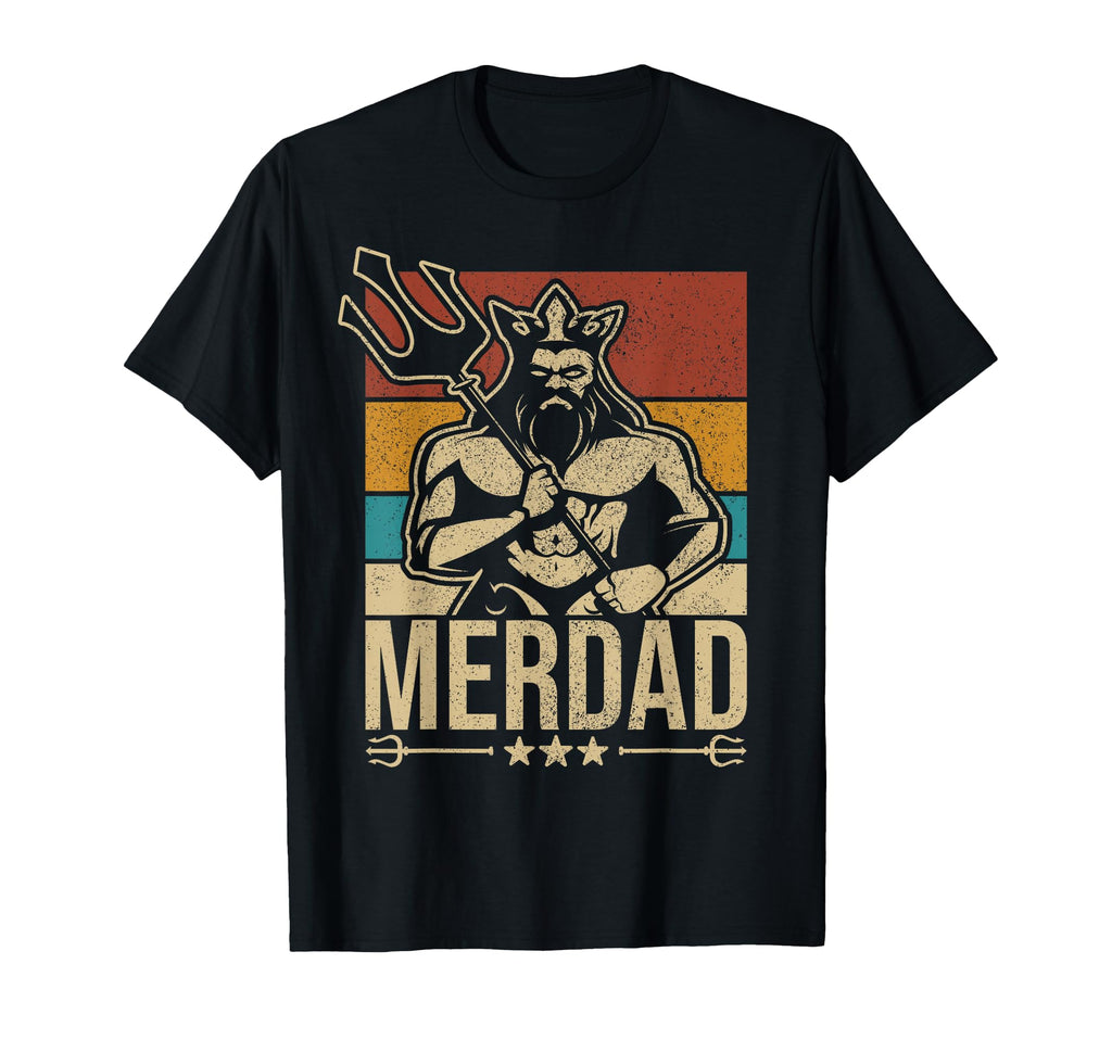 Merdaddy Mermaid Dad Costume Merman T-Shirt - Minimalist Print Men Women - T-Shirt, Sweatshirt, Hoodie