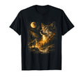 Wolf Howling To Moon 90S Animal T-Shirt - Minimalist Print Unisex - T-Shirt, Sweatshirt, Hoodie