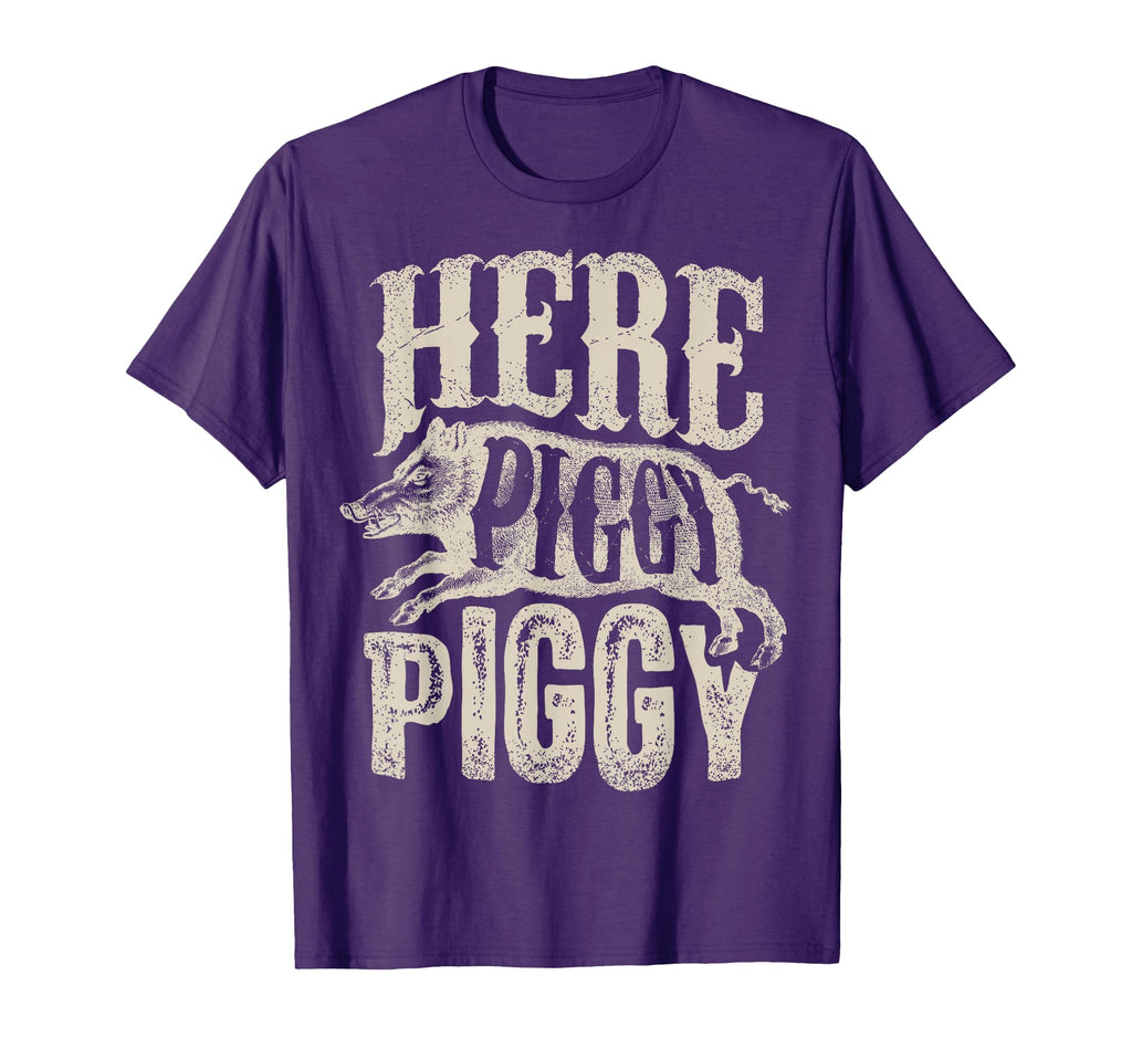 Here Piggy Piggy Boar Hunting Pig Hog T-Shirt - Minimalist Print Unisex - T-Shirt, Sweatshirt, Hoodie