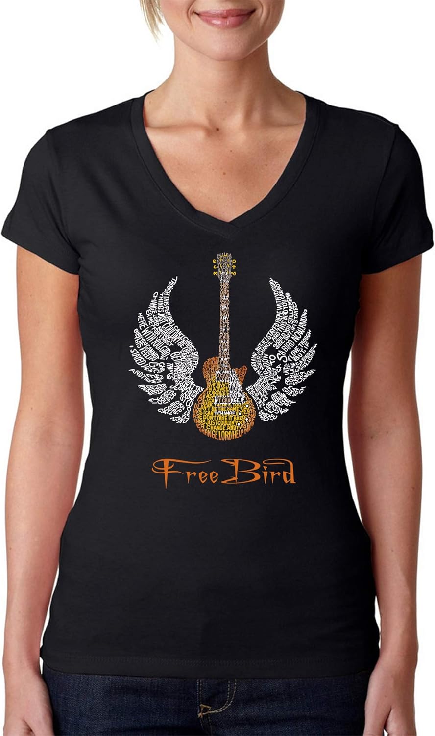Women's Word Art V-Neck Free Bird - Adult & Kids T-Shirts, Sweatshirts & Hoodies apparel design preview 1