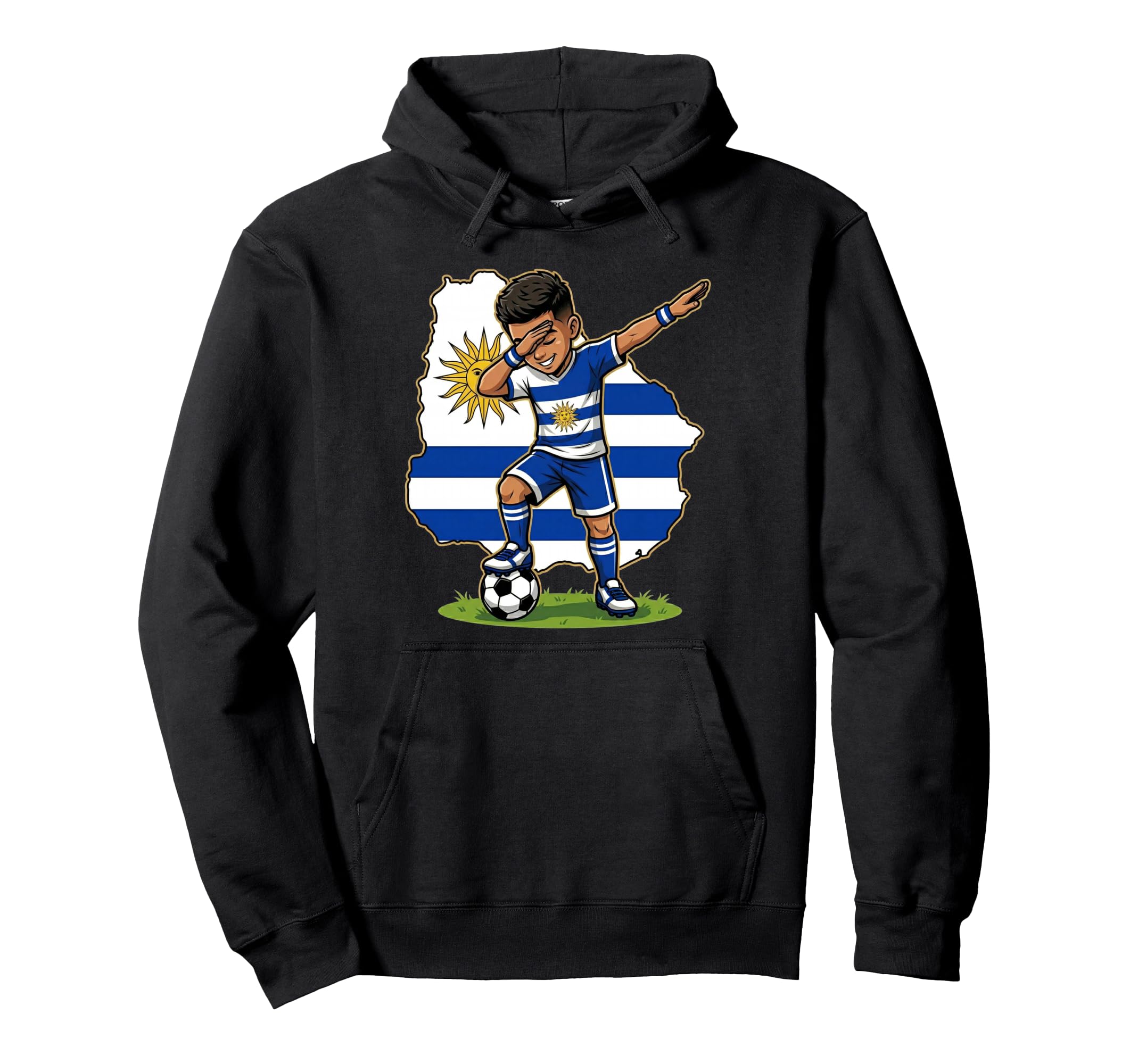 Uruguay Soccer Dab Flag Hoodie - Streetwear Style Unisex - T-Shirt, Sweatshirt, Hoodie