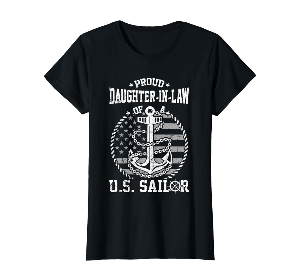 Proud Daughter Law Us Sailor Flag Usa T-Shirt - Unique Graphic Unisex - T-Shirt, Sweatshirt, Hoodie