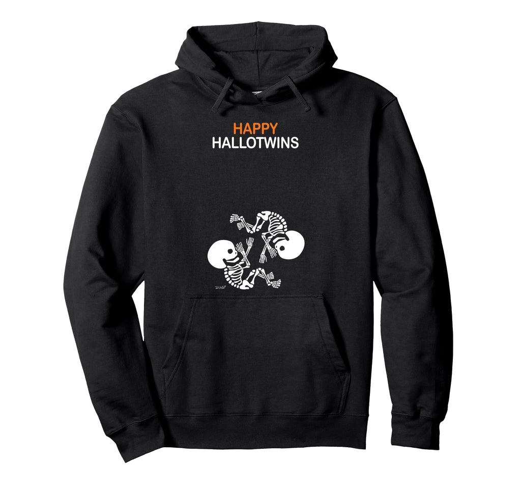 Halloween Pregnancy Expecting Twins Pun Hoodie - Minimalist Print Unisex - T-Shirt, Sweatshirt, Hoodie