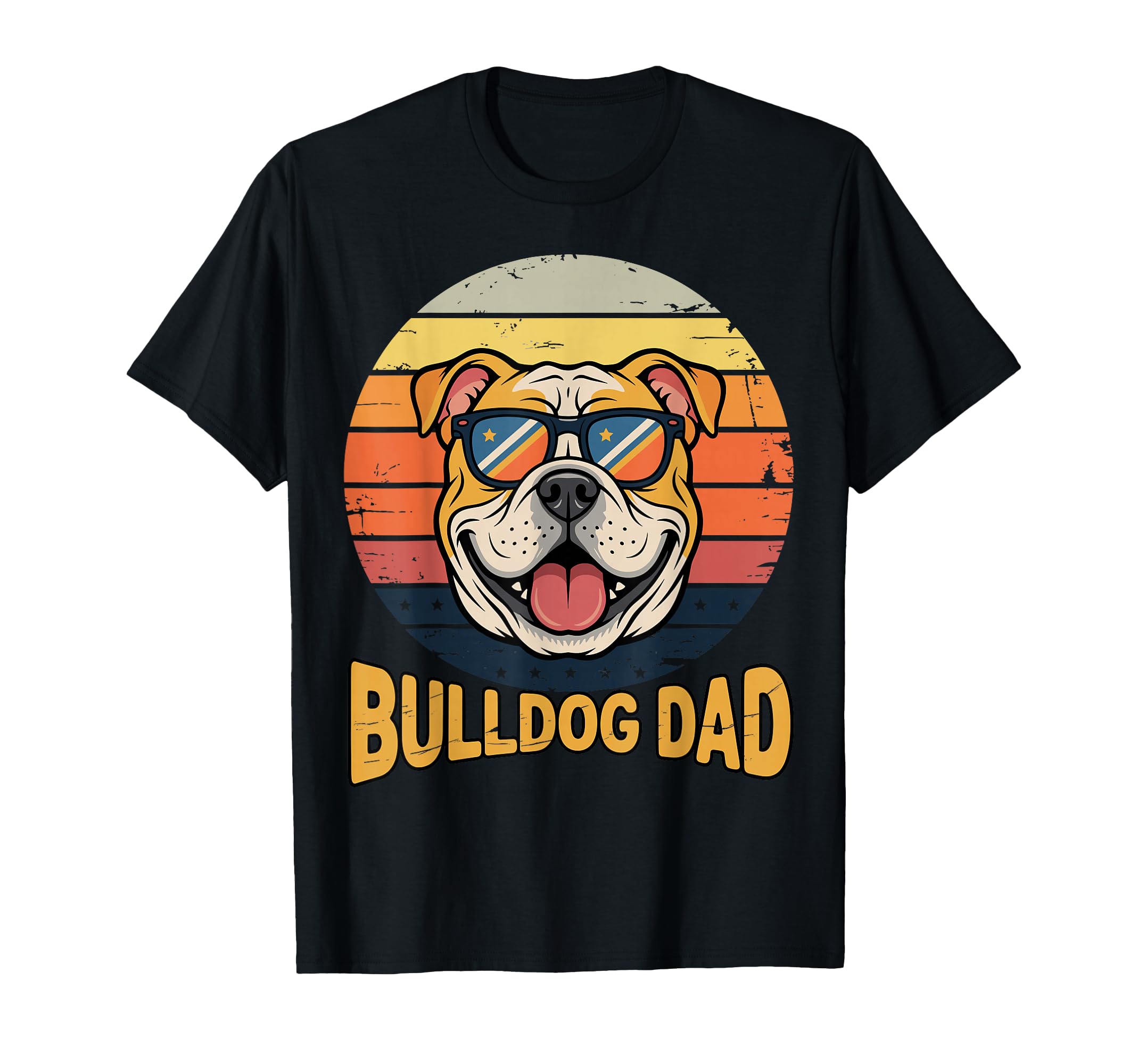 Funny Bulldog Dad Dog Owner Sunglasses T-Shirt - Custom Art Print Men Women - T-Shirt, Sweatshirt, Hoodie