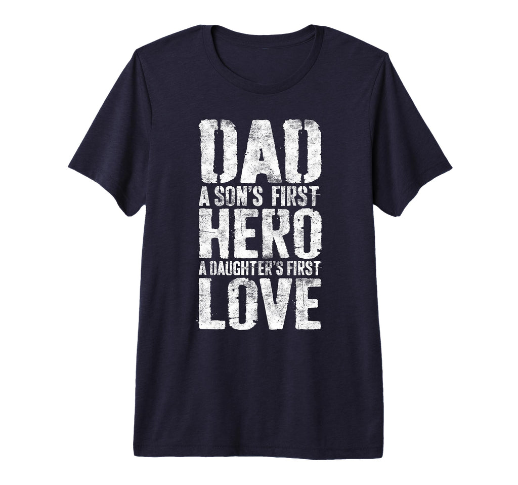 Mens Dad Sons First Hero Daughters First T-Shirt - Minimalist Print Unisex - T-Shirt, Sweatshirt, Hoodie