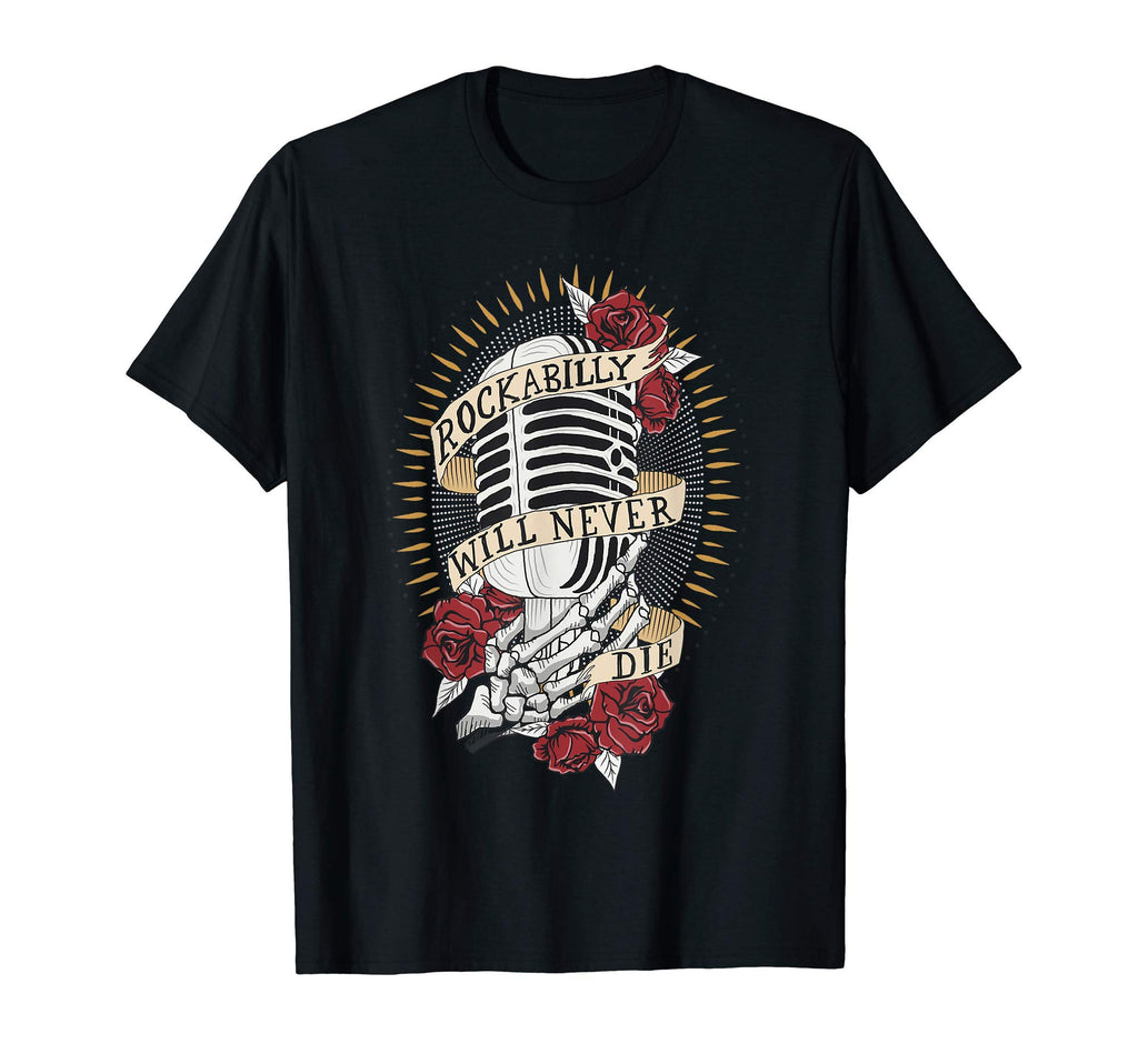 Rockabilly Never Dies Dad Bikers T-Shirt - Aesthetic Graphic for Adults - T-Shirt, Sweatshirt, Hoodie