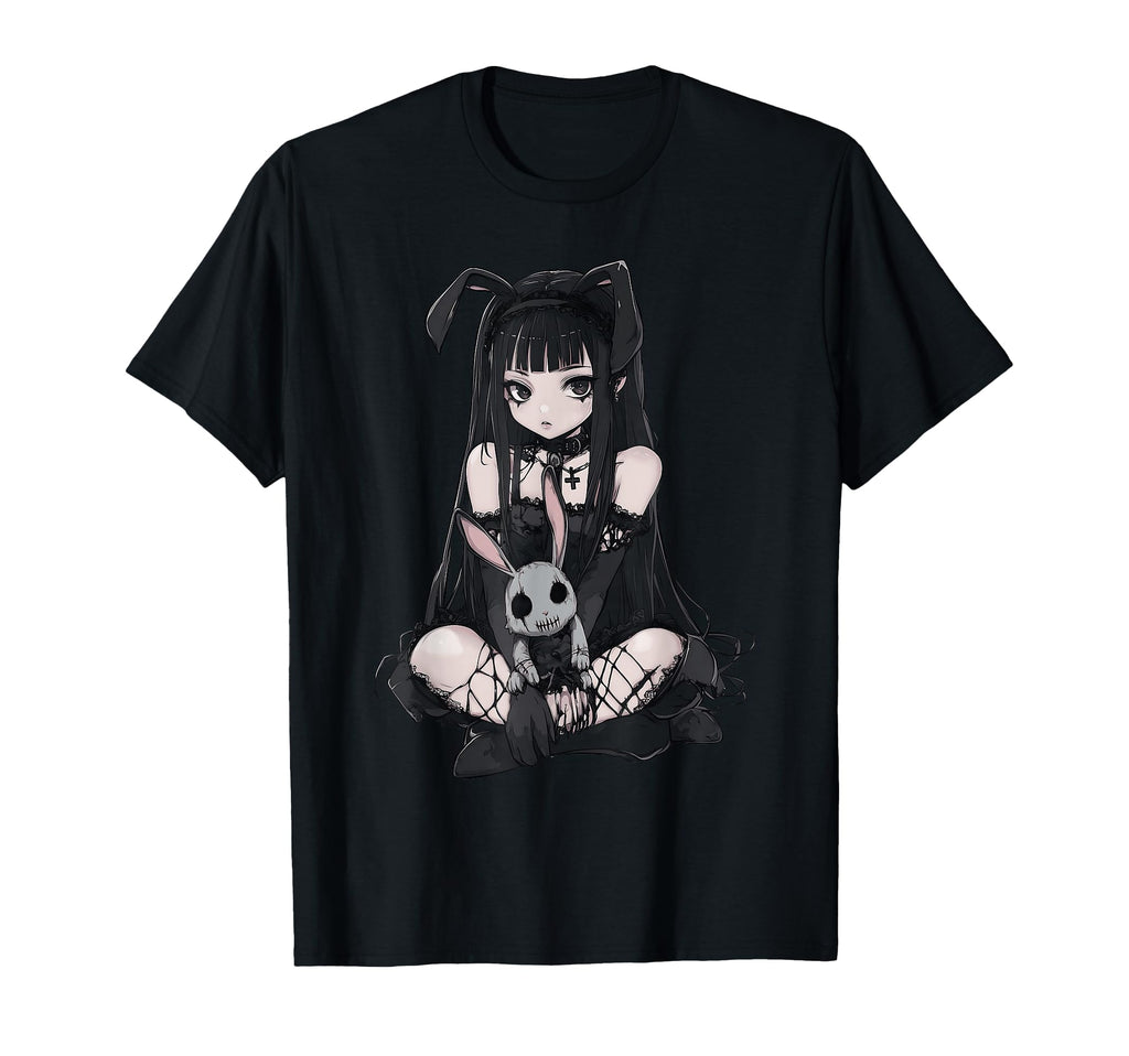 E Anime Goth Bunny Grunge Gothic Outfit T-Shirt - Unique Graphic for Adults - T-Shirt, Sweatshirt, Hoodie