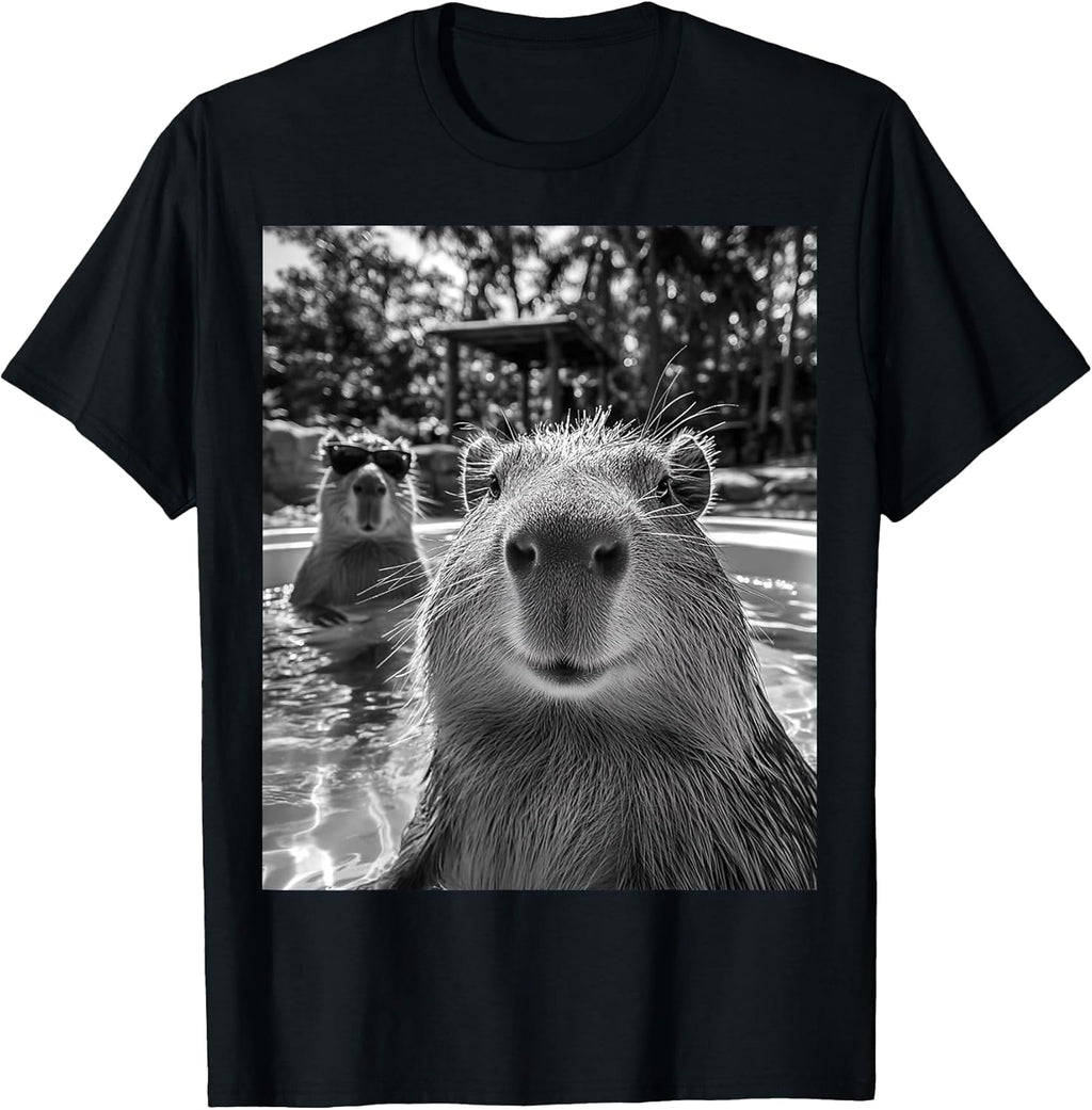 Cool Capybara Selfie - Adult & Kids T-Shirts, Sweatshirts & Hoodies apparel design preview 1