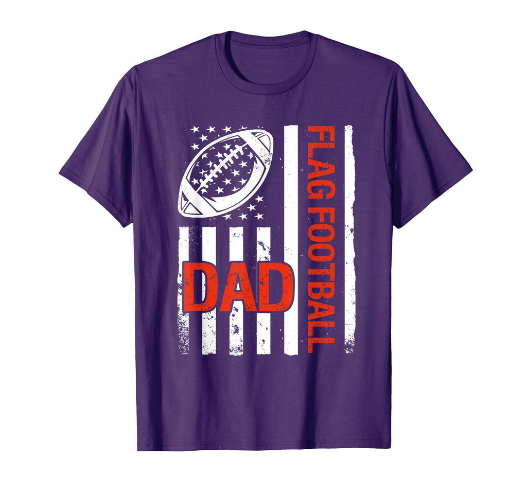 Flag Football Dad Usa Flag T-Shirt - Casual Everyday Wear Men Women - T-Shirt, Sweatshirt, Hoodie