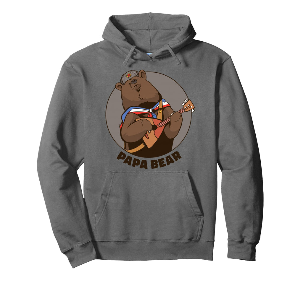 Russian Papa Bear Balalaika Kazakhstan Hoodie - Unique Graphic Unisex - T-Shirt, Sweatshirt, Hoodie