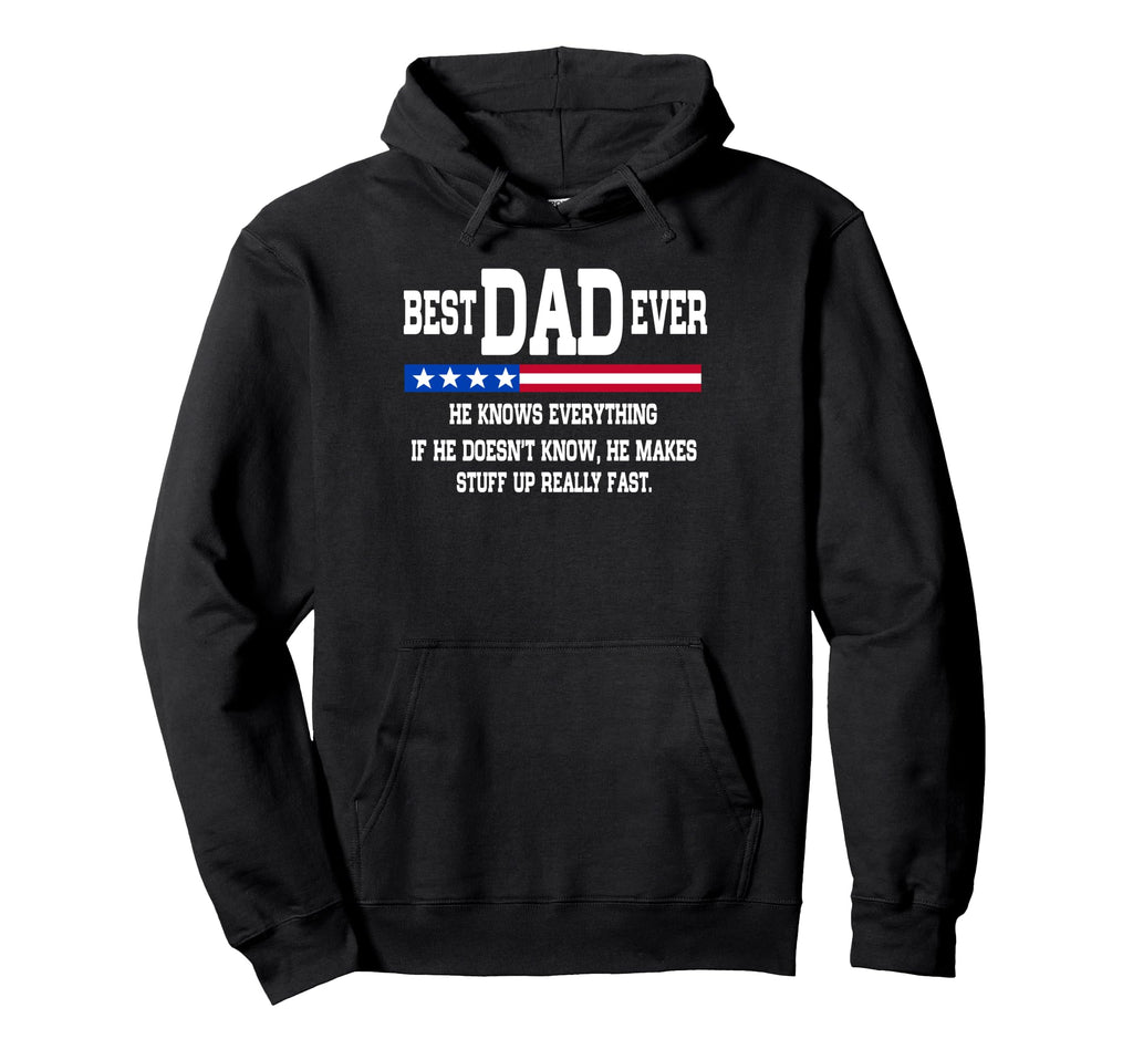 Dad Knows Everything Funny Gift Hoodie - Minimalist Print Men Women - T-Shirt, Sweatshirt, Hoodie