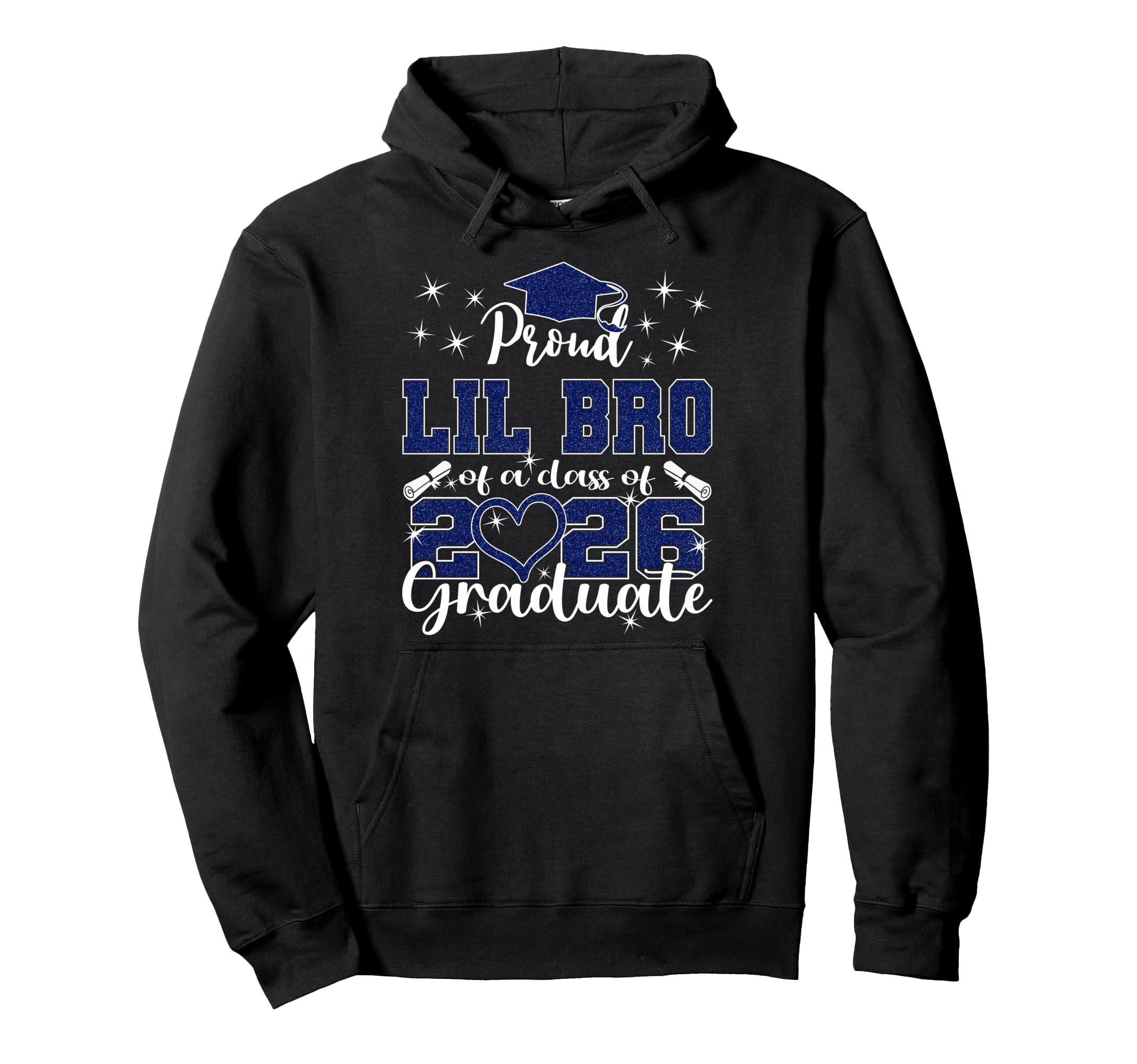 Super Proud Lil Bro 2026 Graduate Hoodie - Minimalist Print for Adults - T-Shirt, Sweatshirt, Hoodie