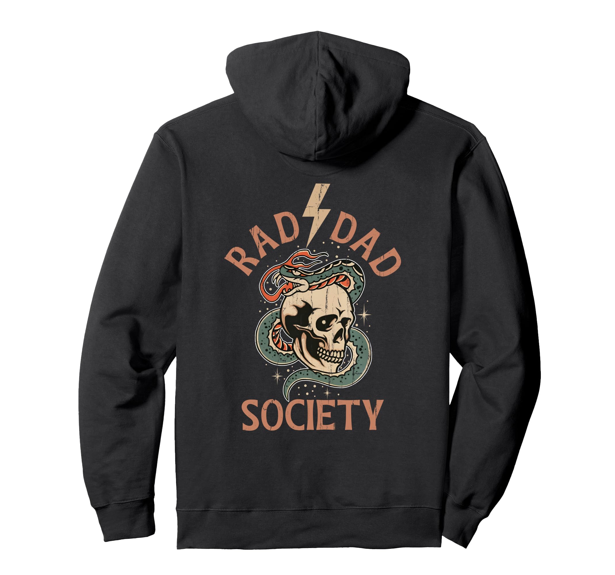 Rad Dad Society Dad Club Dad Life Back Hoodie - Aesthetic Graphic Men Women - T-Shirt, Sweatshirt, Hoodie
